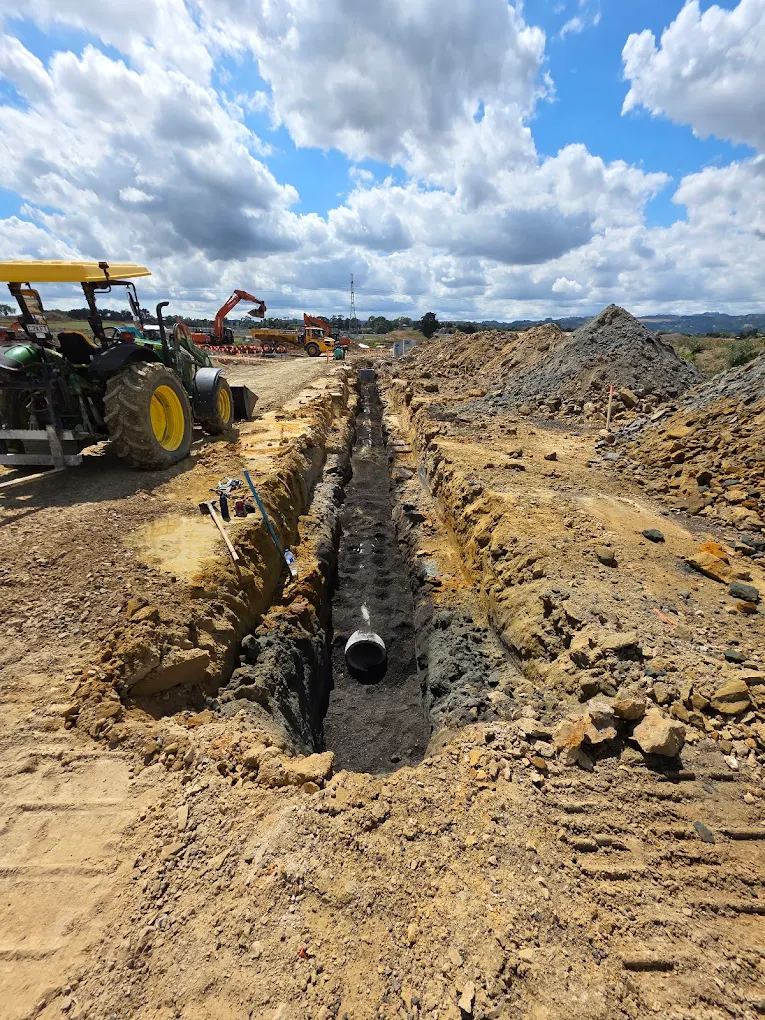 Pipeline excavation and installation on rural Auckland property